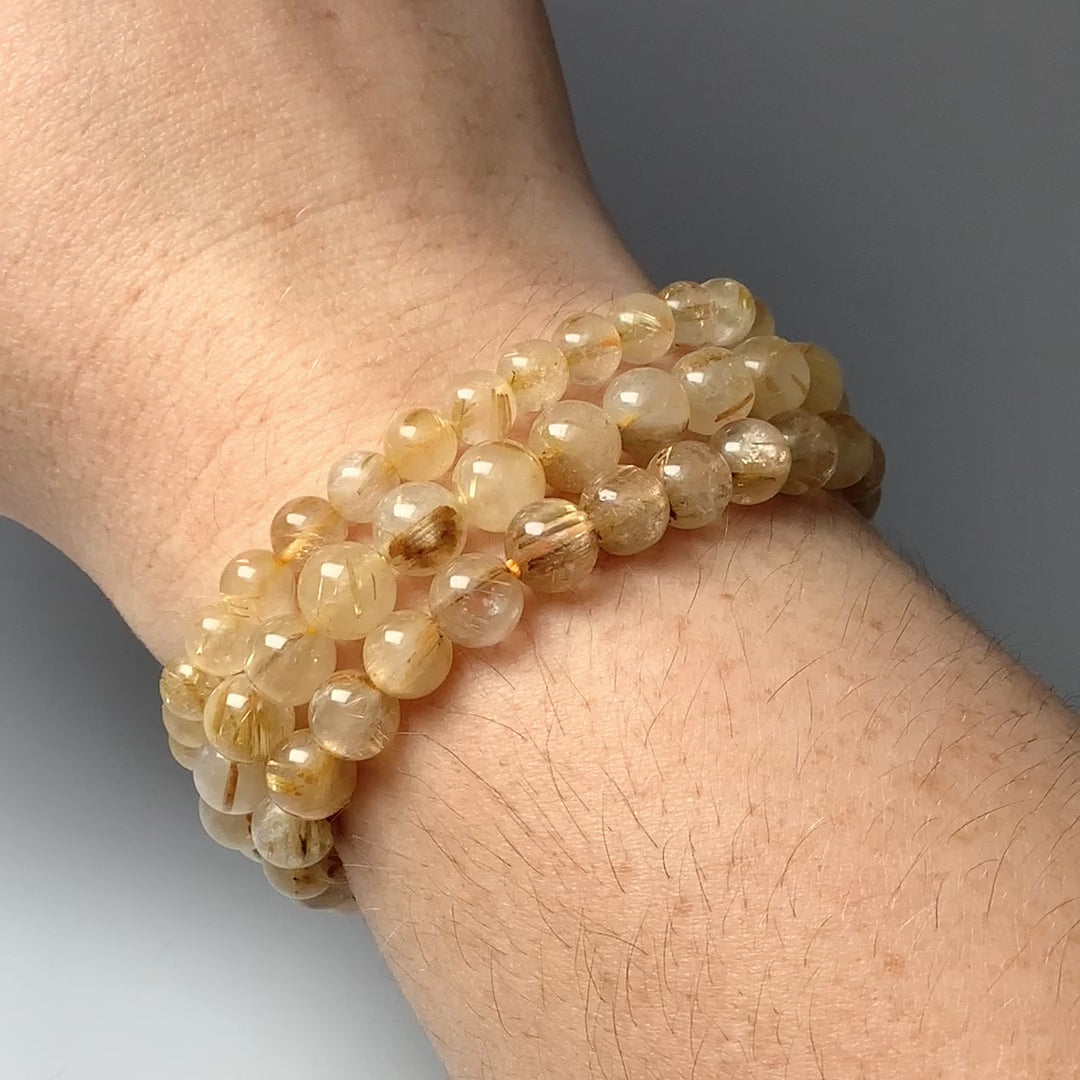 Rutilated Quartz Beaded Bracelet