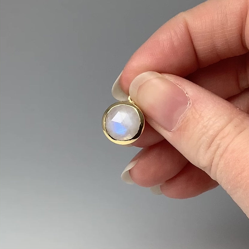 Rainbow Moonstone Gold Finish Pendant