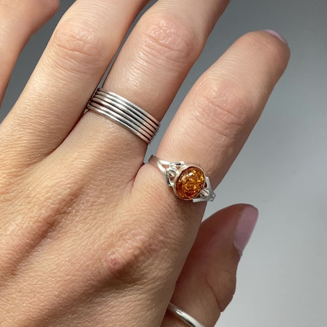 Cognac Amber Ring