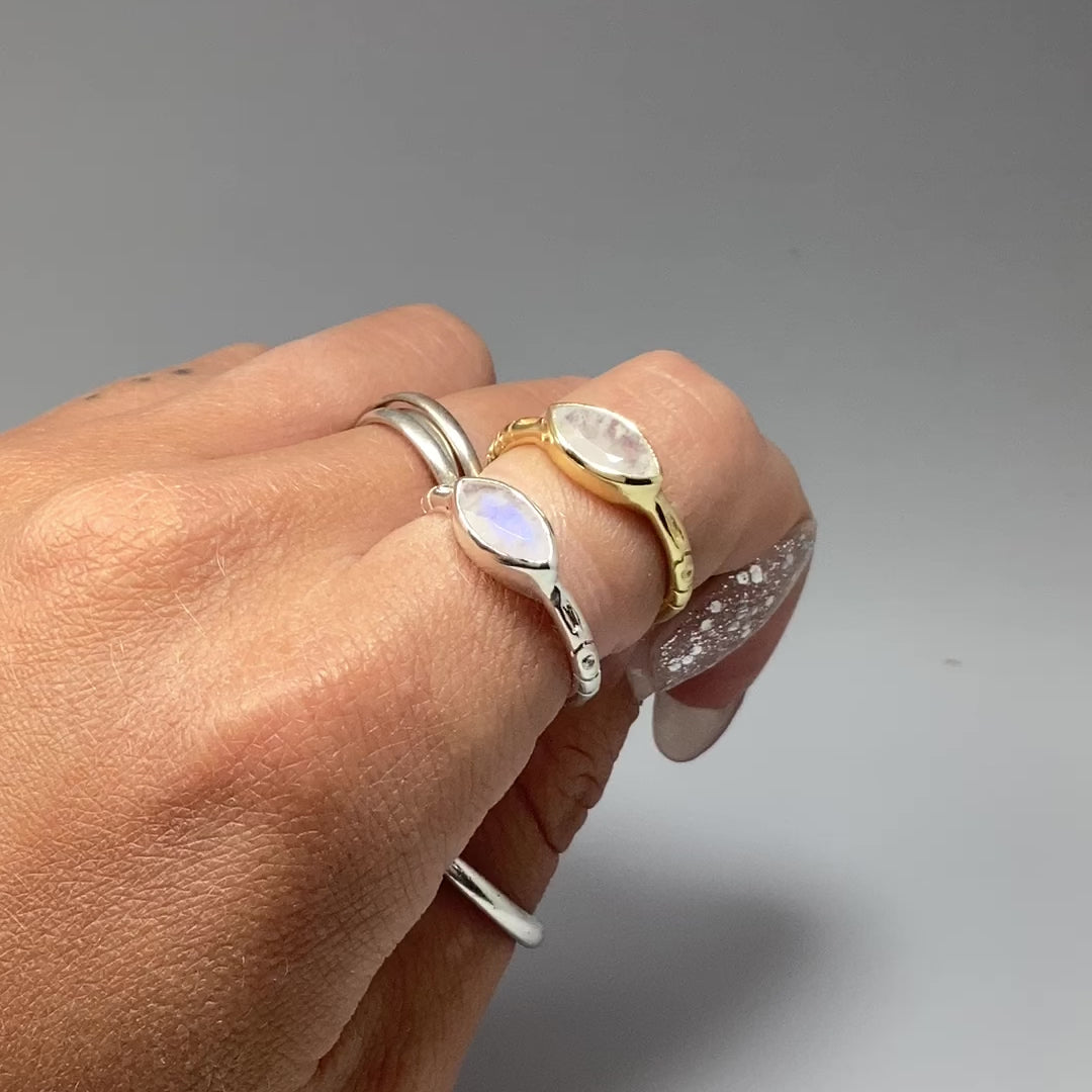 Rainbow Moonstone Ring