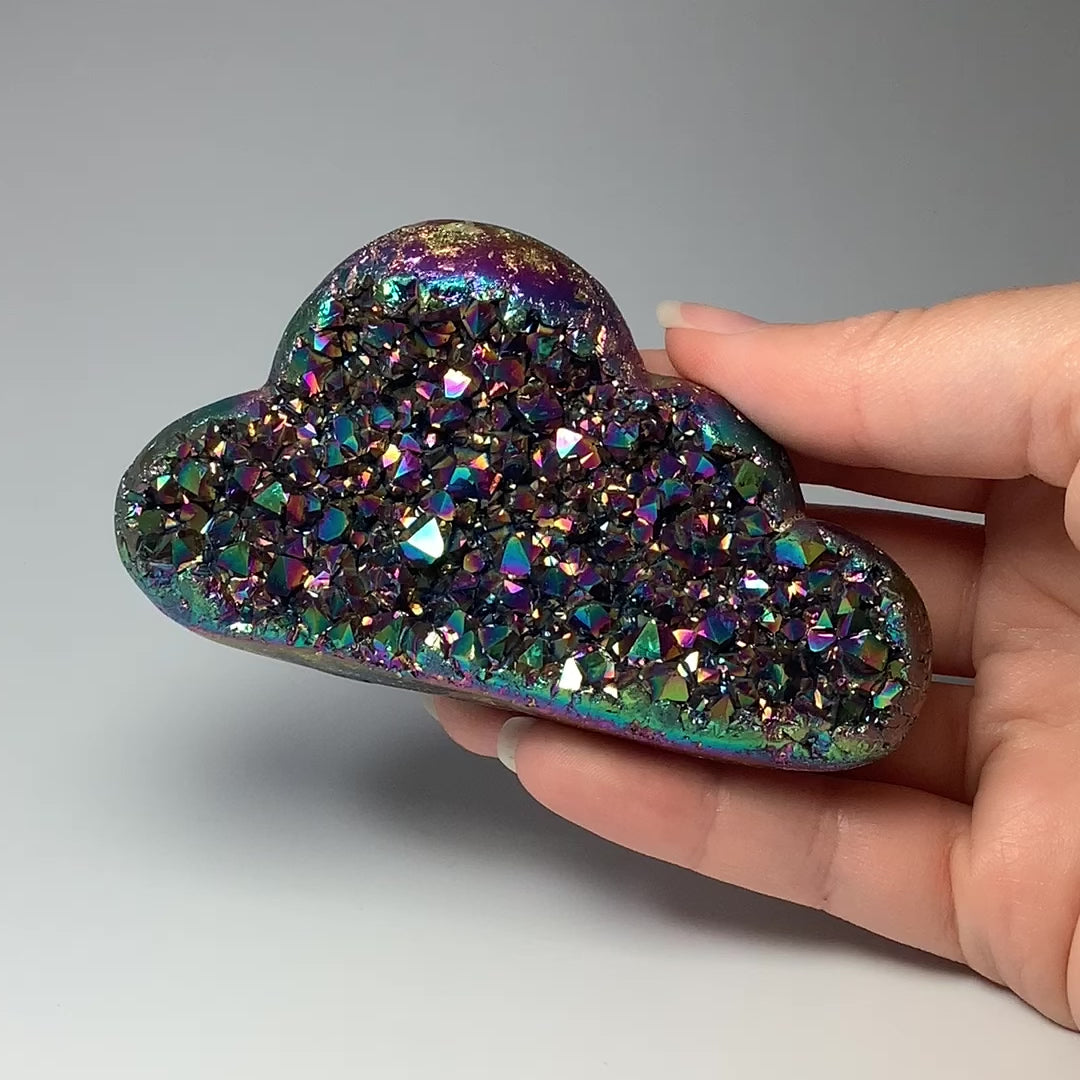 Rainbow Amethyst Druze Cluster Cloud Carving