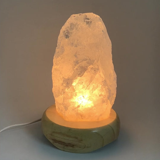 Quartz Lamp with Wooden Base