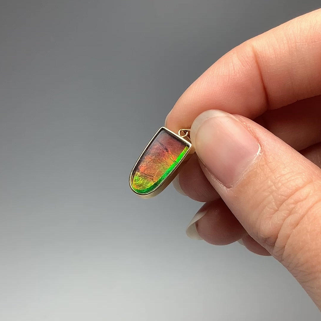 Alberta Ammolite 14K Gold Pendant