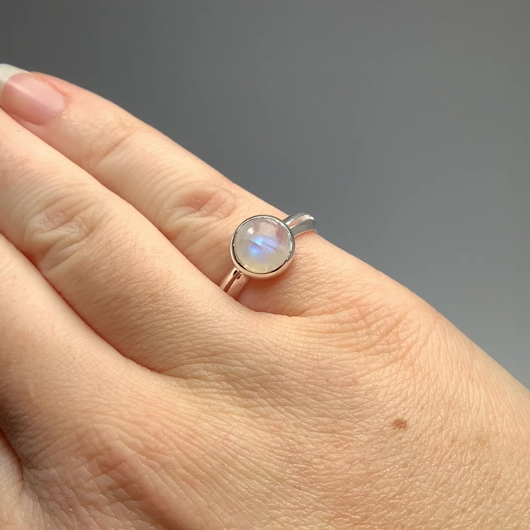 Rainbow Moonstone Ring