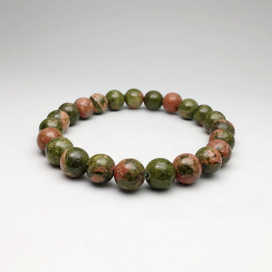 Unakite Jasper Beaded Bracelet