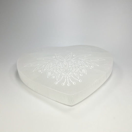 Selenite Lotus Heart Charging Plate