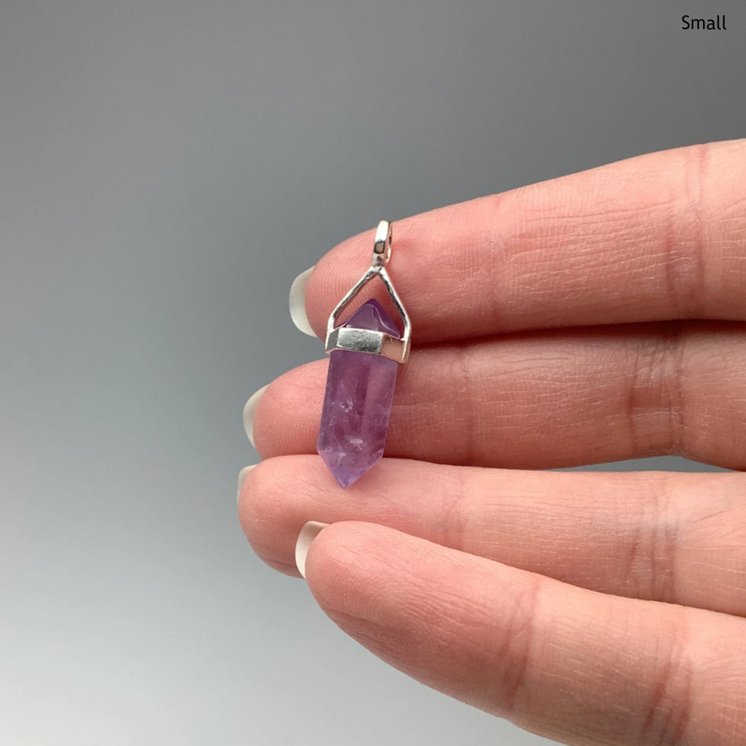 Amethyst Double Terminated Point Pendant