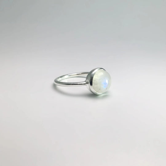 Rainbow Moonstone Ring