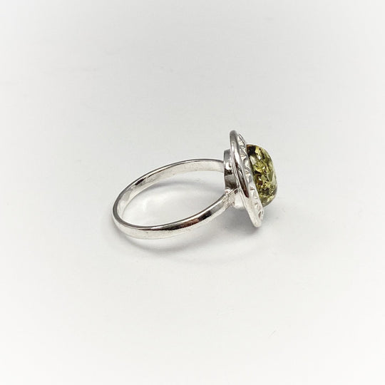 Green Amber Ring