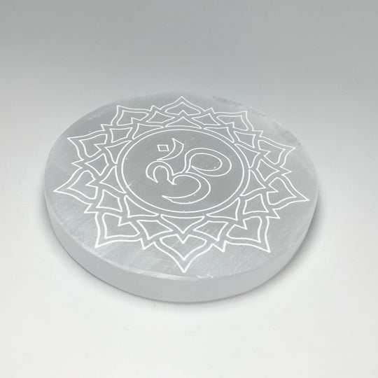 Selenite Mandala Round Charging Plate