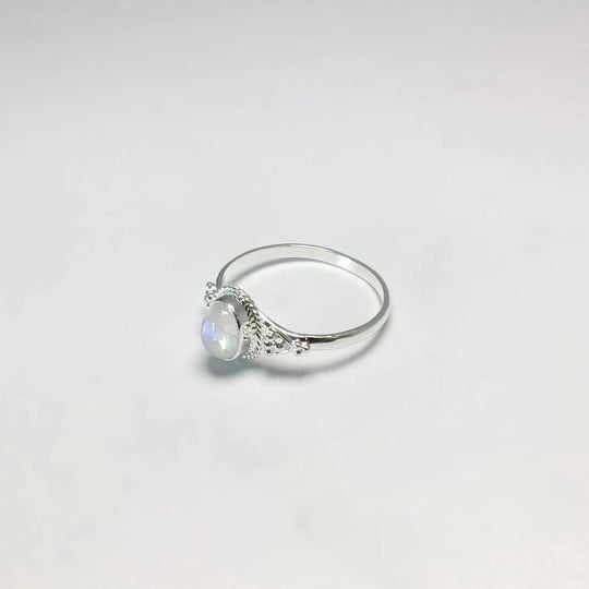 Rainbow Moonstone Ring