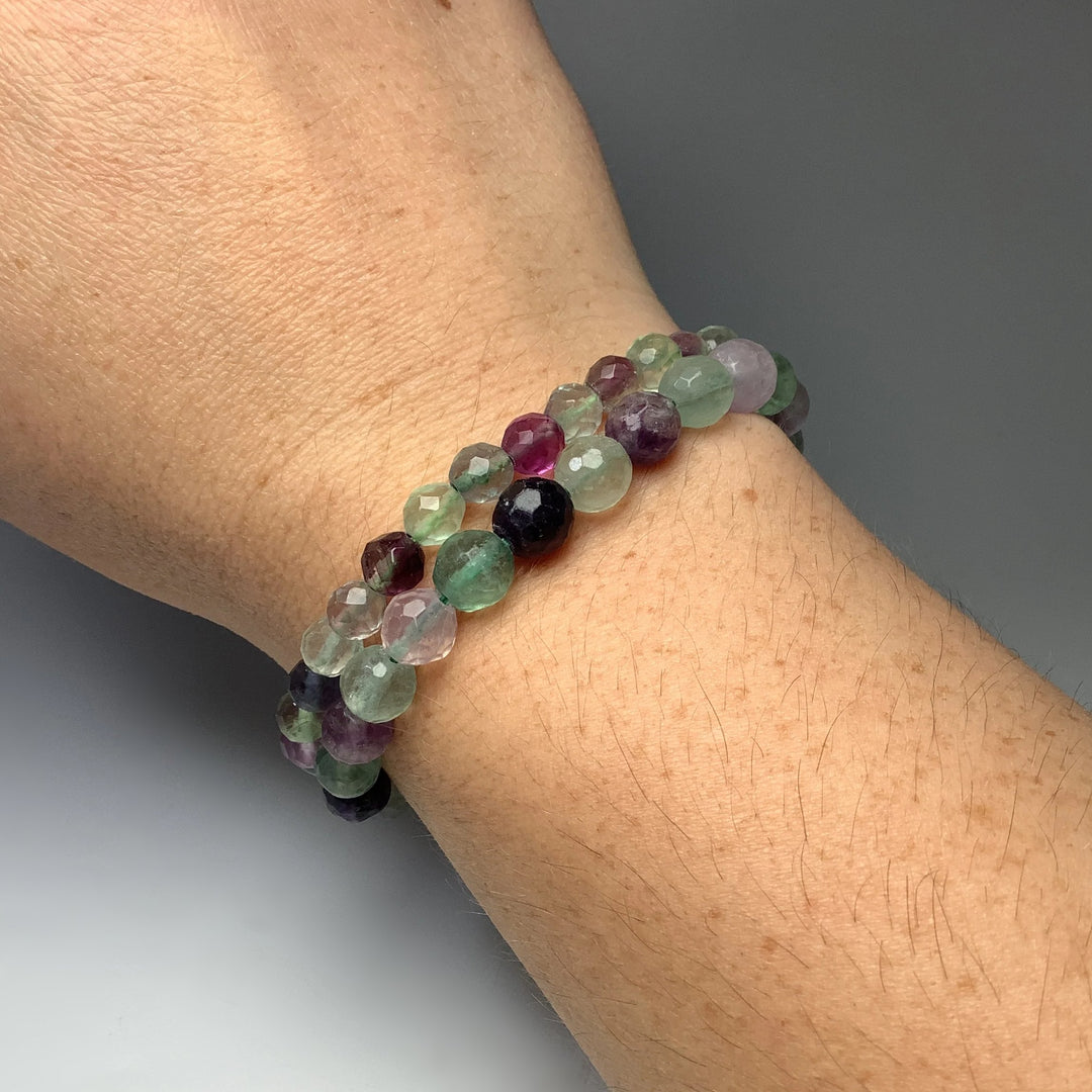 Fluorite Faceted Beaded Bracelet