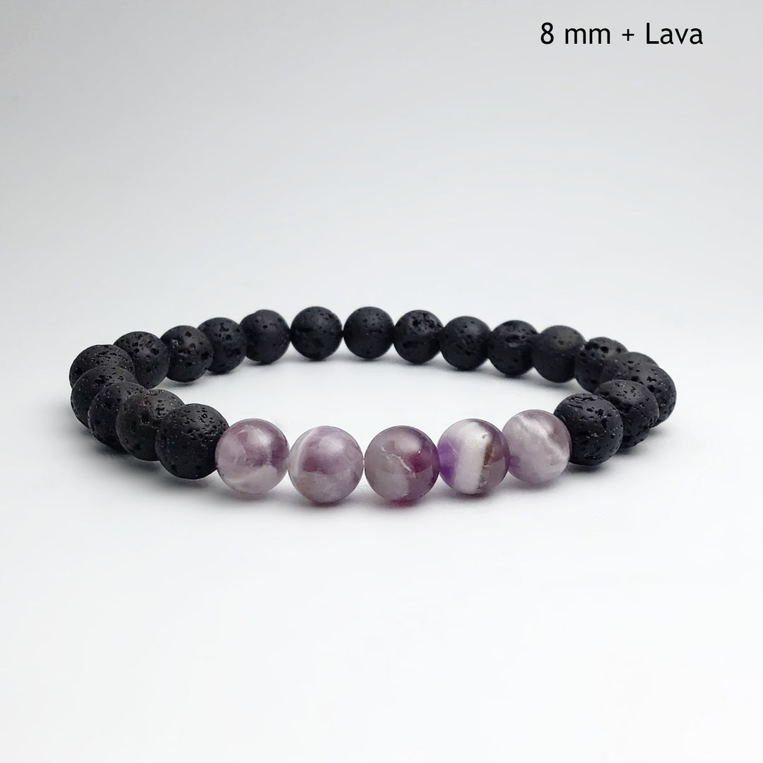 Chevron Amethyst Beaded Bracelet