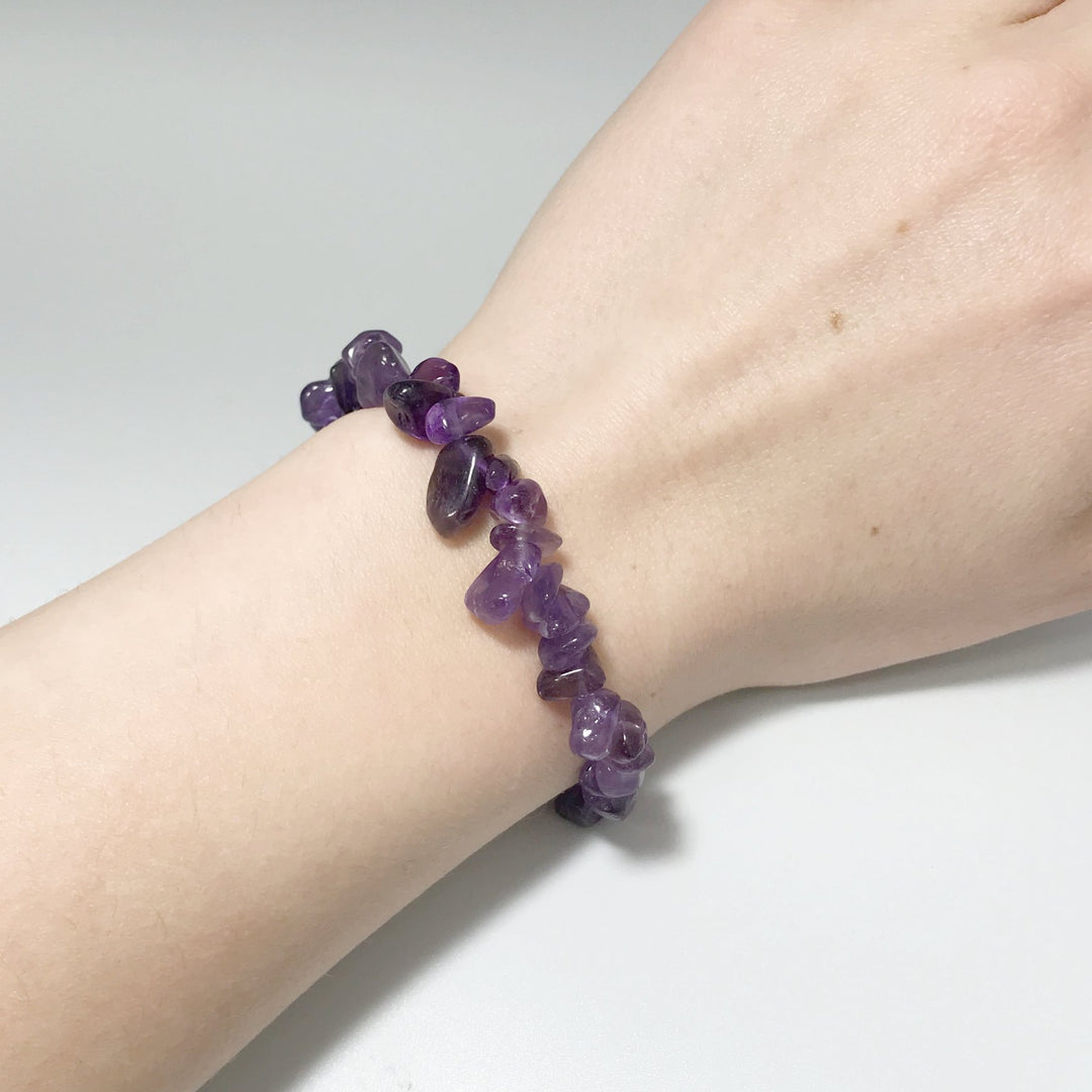 Amethyst Chip Beaded Bracelet