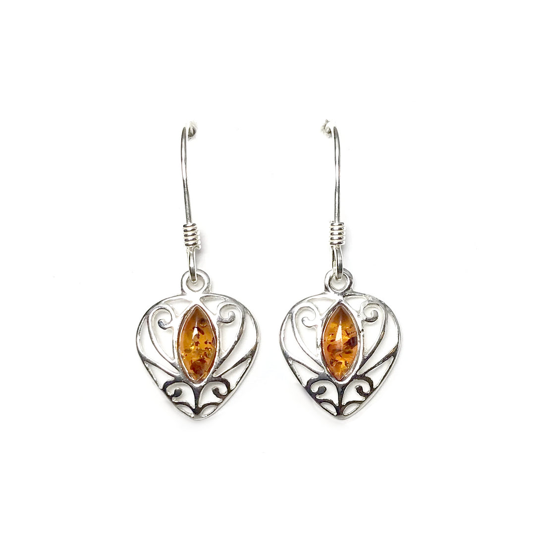 Cognac Amber Dangle Earrings