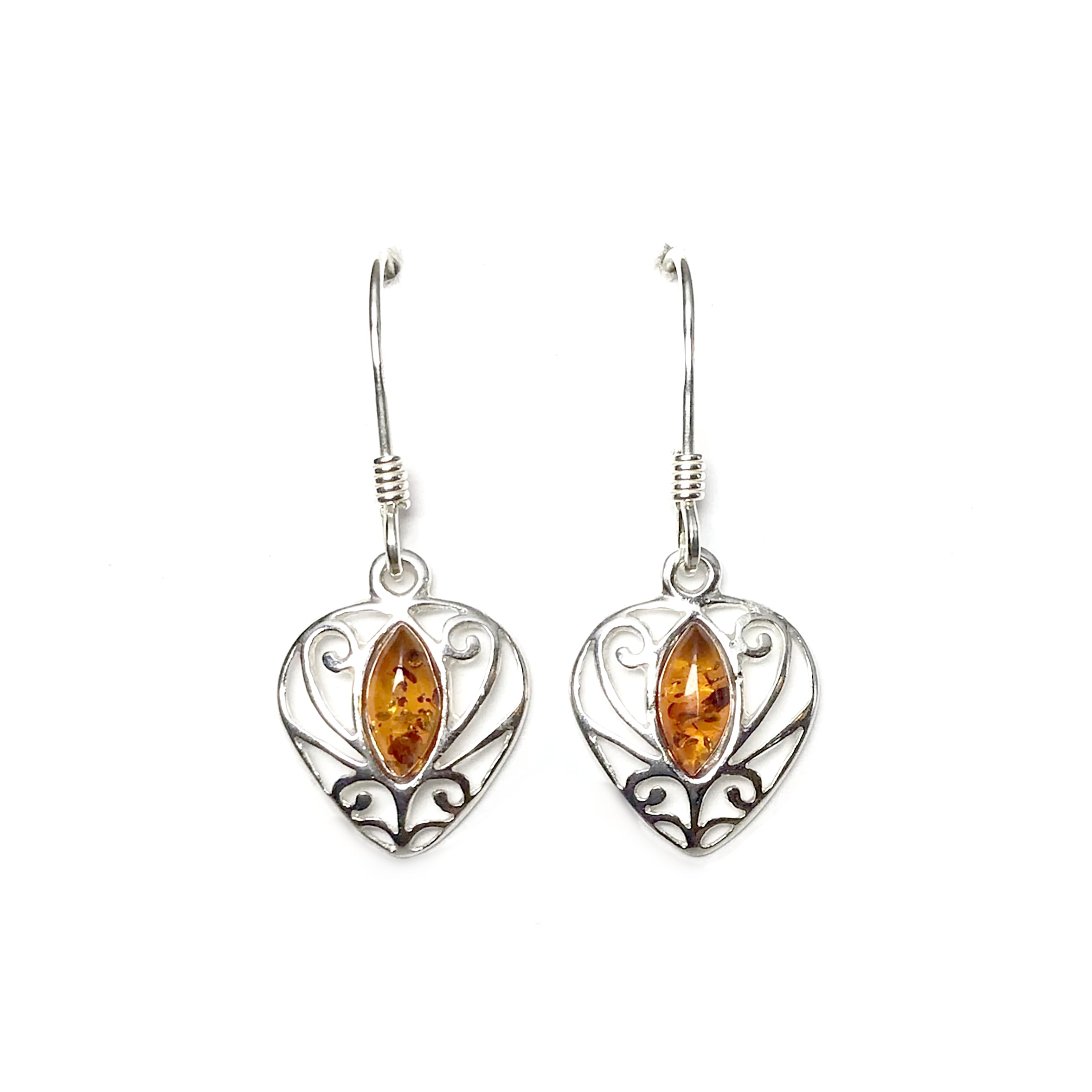 Cognac Amber Dangle Earrings