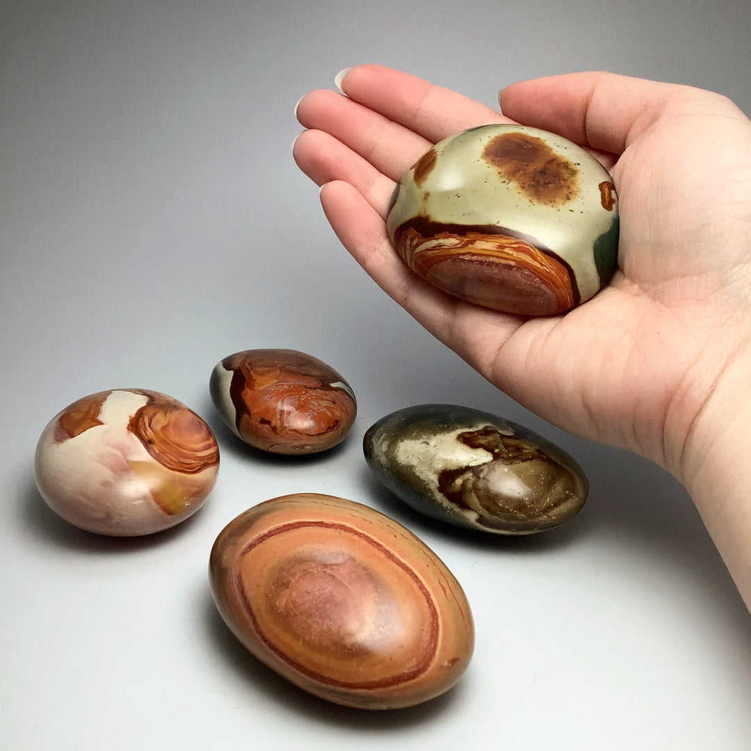 Polychrome Jasper Palm Stone at $35 Each