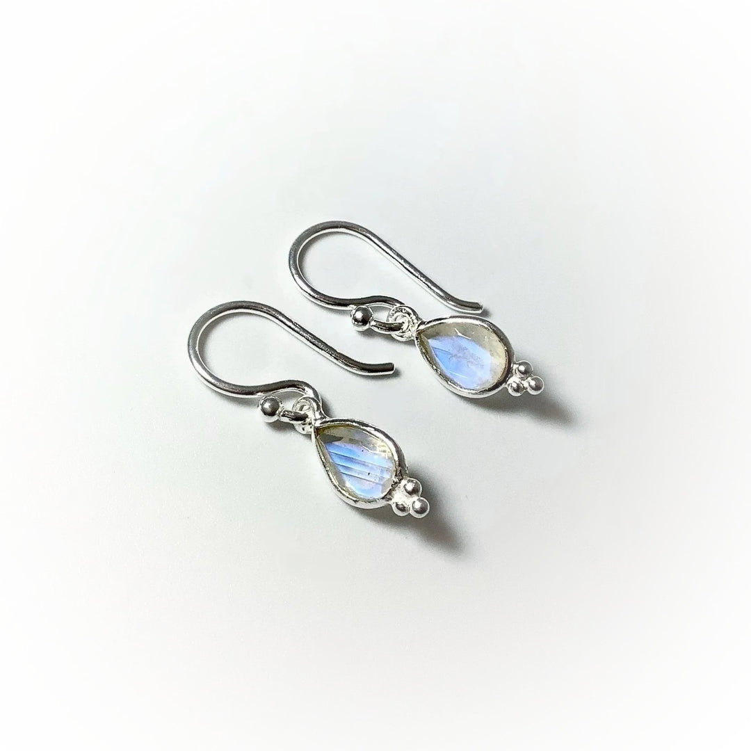 Rainbow Moonstone Dangle Earrings