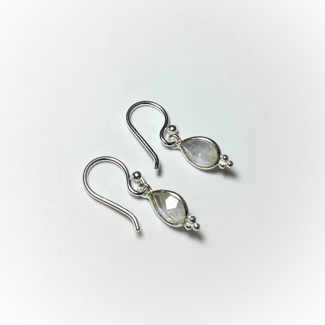 Rainbow Moonstone Dangle Earrings