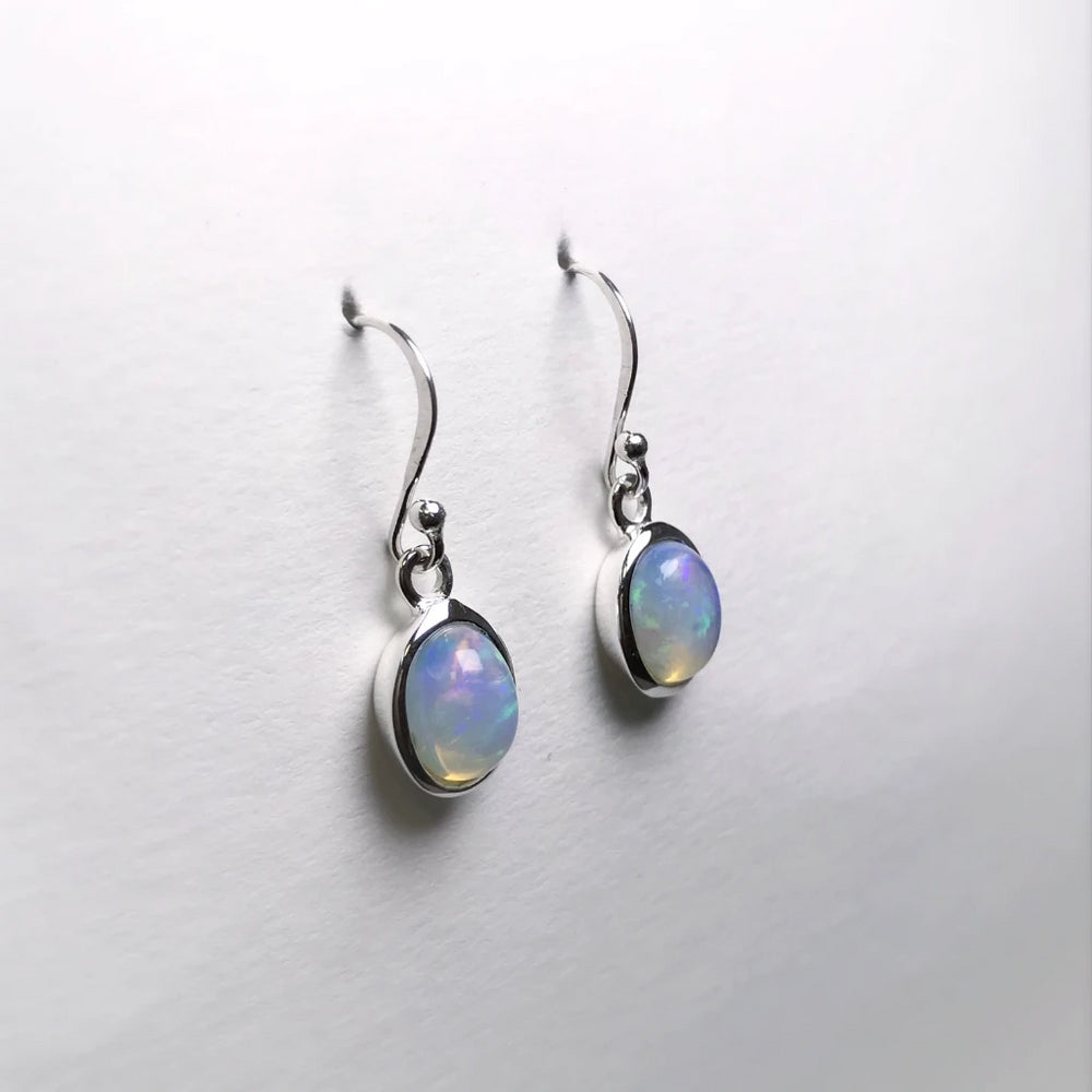 Ethiopian Fire Opal Dangle Earrings