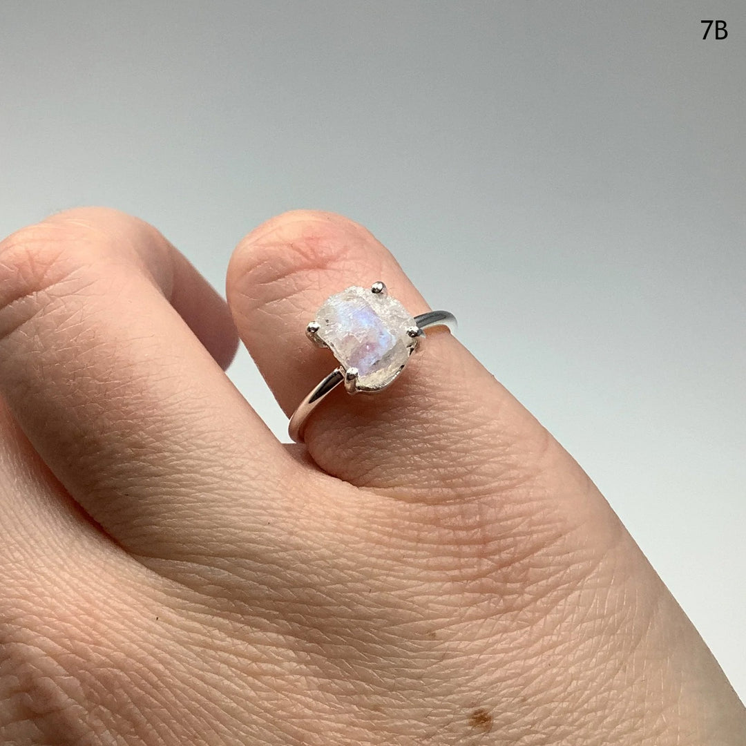 Raw Rainbow Moonstone Ring