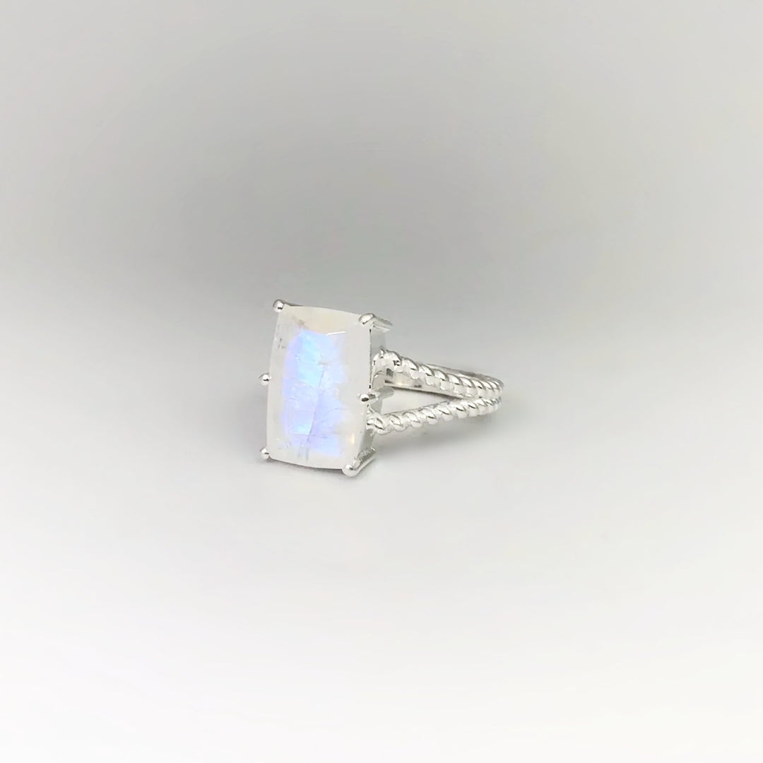 Rainbow Moonstone Ring