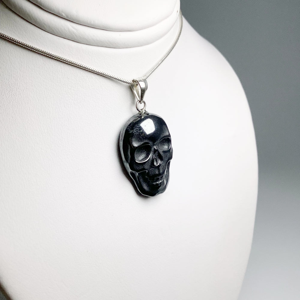 Hematite Skull Pendant