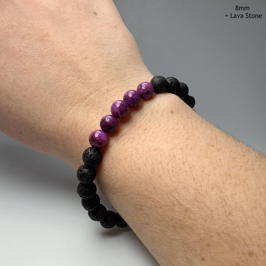 Purple Crazy Lace Agate Beaded Bracelet