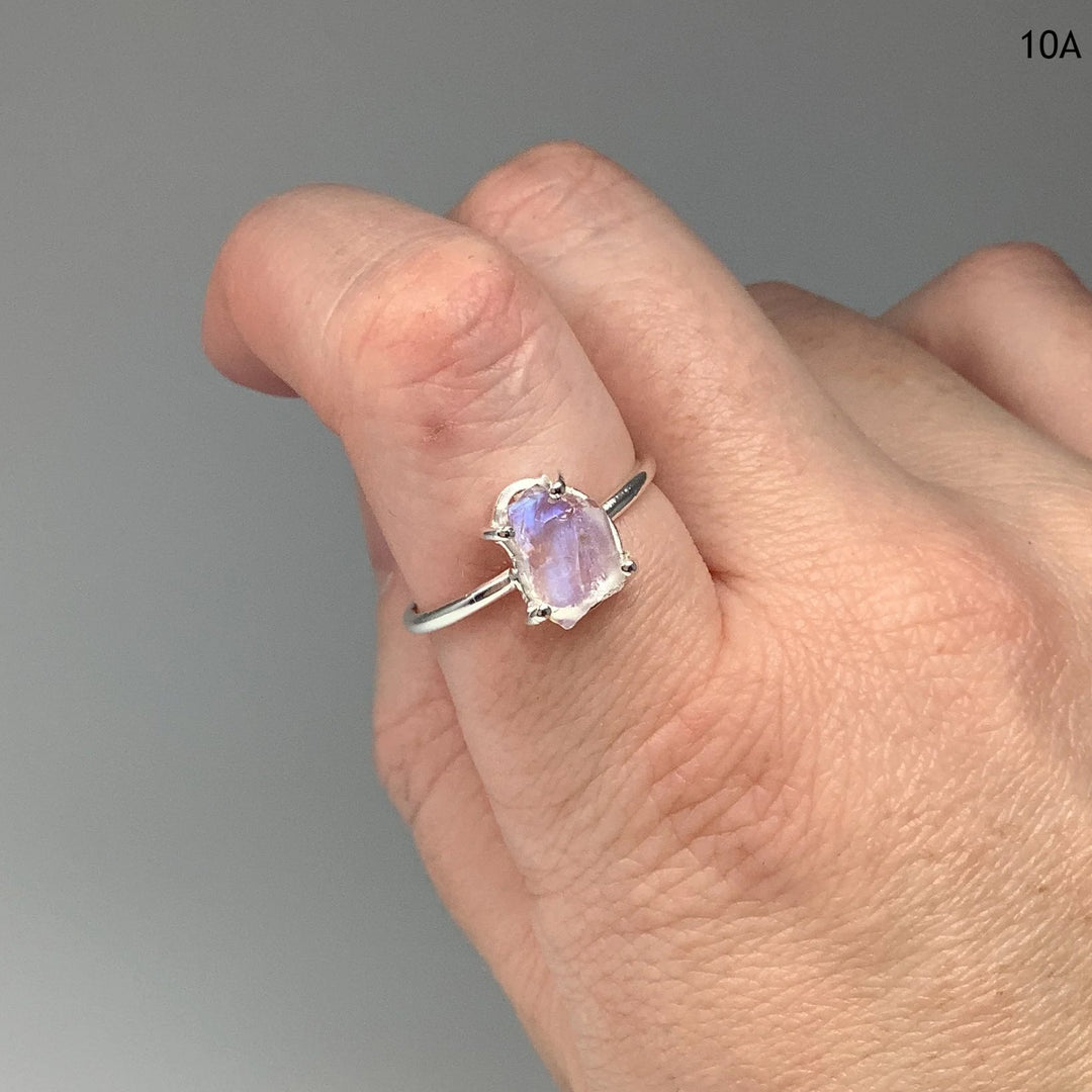 Raw Rainbow Moonstone Ring