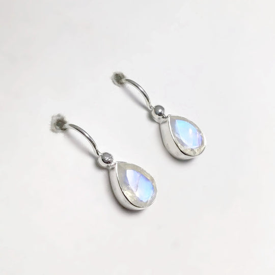 Rainbow Moonstone Dangle Earrings