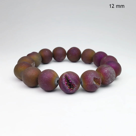 Druzy Matte Purple Beaded Bracelet