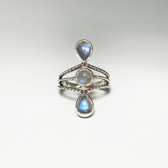 Rainbow Moonstone Ring - Size 9