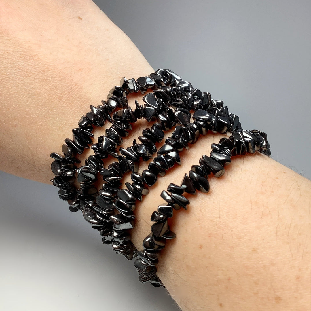 Hematite Chip Beaded Bracelet