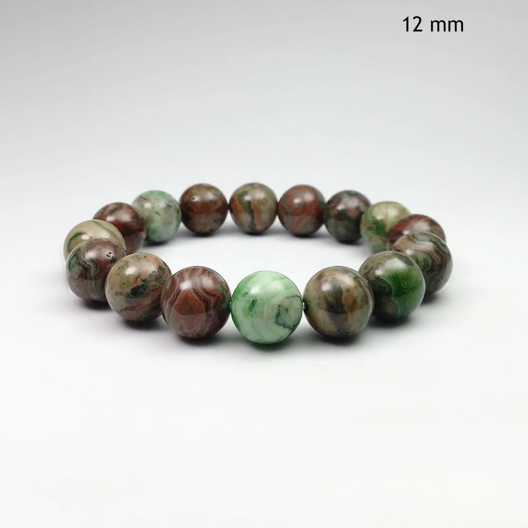 Green Crazy Lace Agate Beaded Bracelet