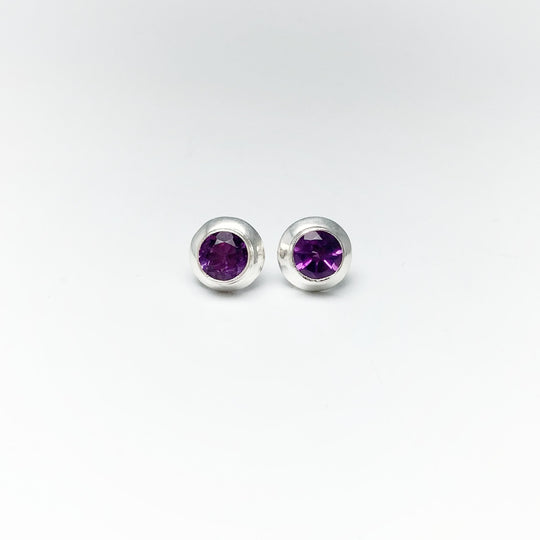 Amethyst Stud Earrings