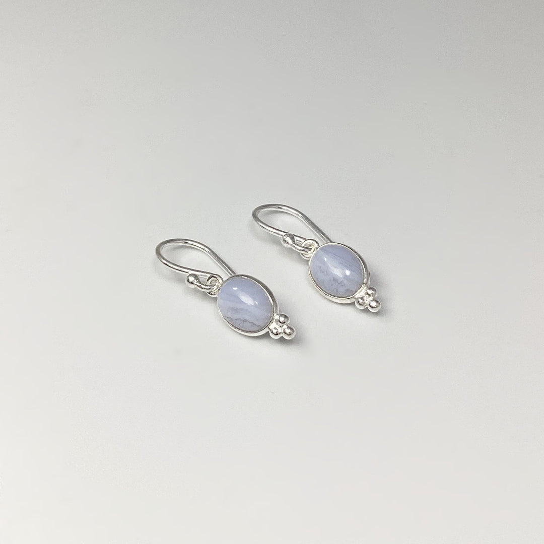 Blue Lace Agate Dangle Earrings