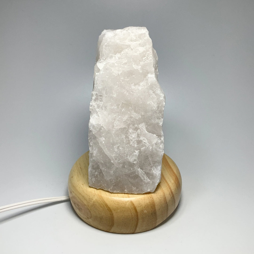 Quartz Lamp with Wooden Base