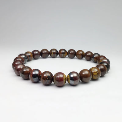Amazon.com: GUETTO 8MM Natural Stone Beaded Bracelet Pink Crystal Stretch  Bracelet,Tiger Eye + Black Bead + Iron Ore: Clothing, Shoes & Jewelry