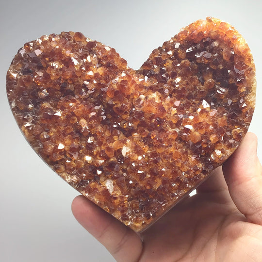 Citrine Druze Cluster Heart On Stand