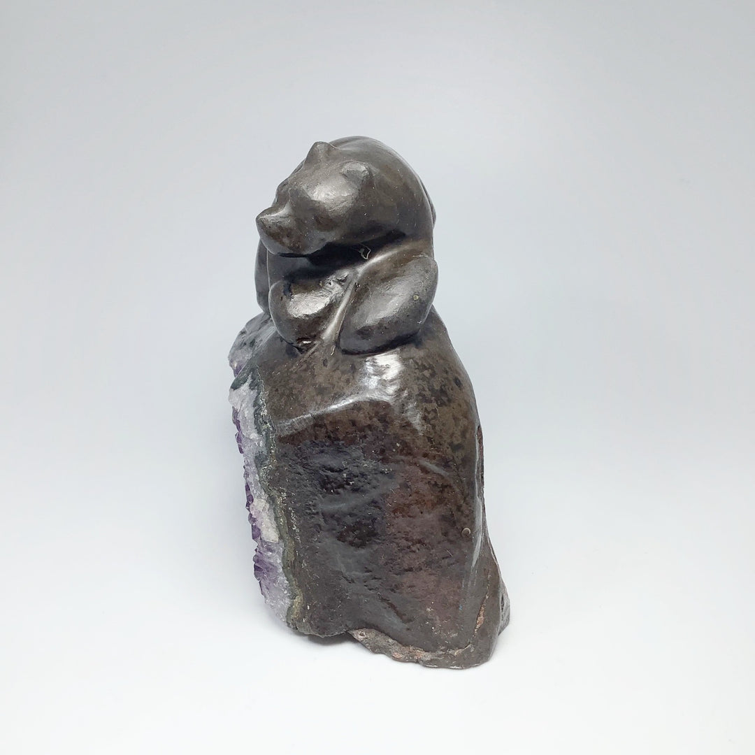 Amethyst Bear Carving