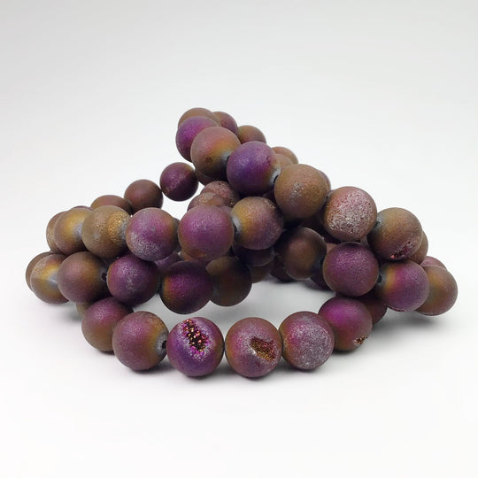 Druzy Matte Purple Beaded Bracelet