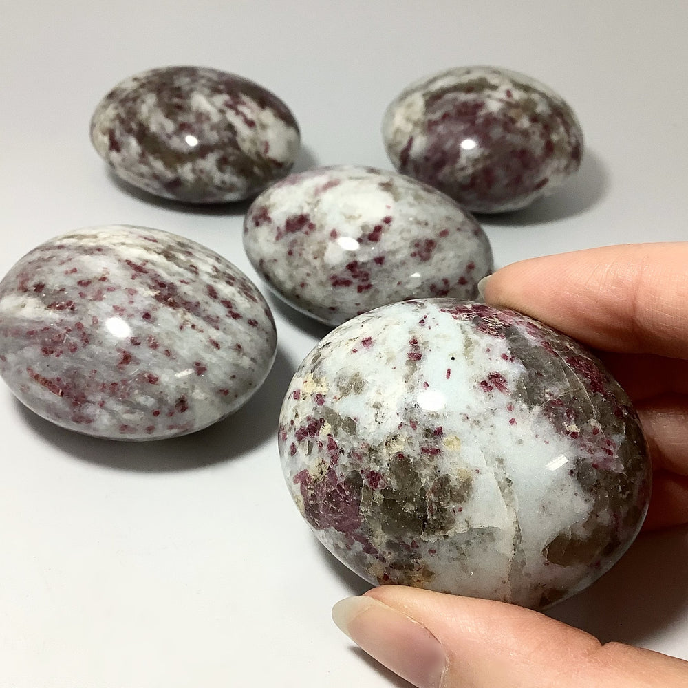 Quartz with Pink Tourmaline Tumble at $35 Each