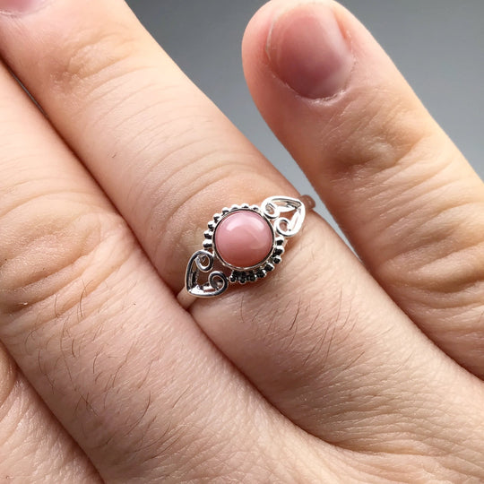 Pink Peruvian Opal Ring