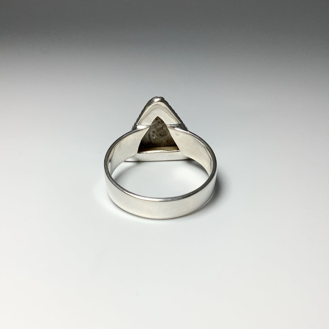 Muonionalusta Meteorite Triangle Setting Ring