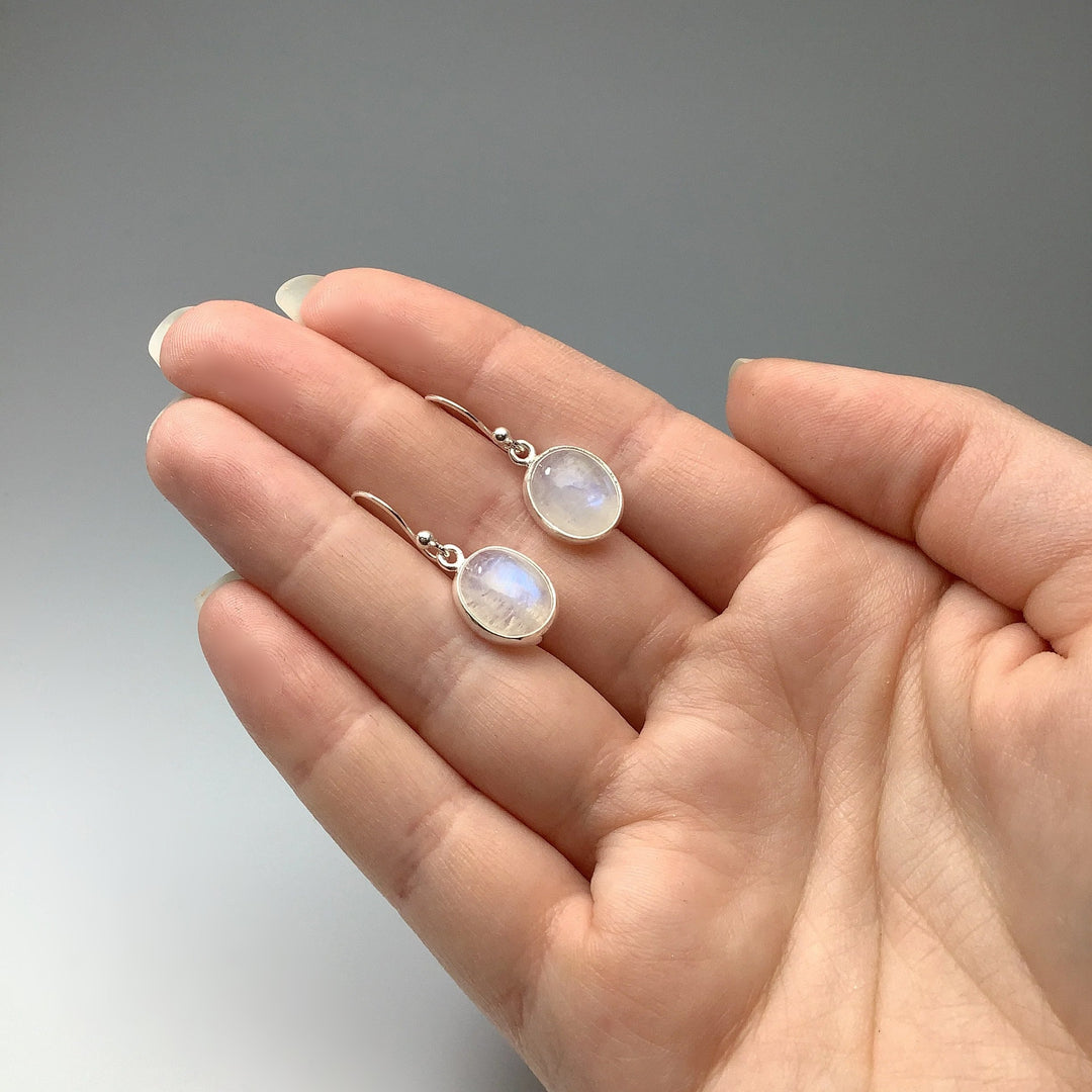 Rainbow Moonstone Dangle Earrings