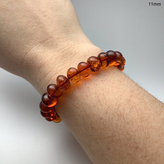 Cognac Amber Beaded Bracelet