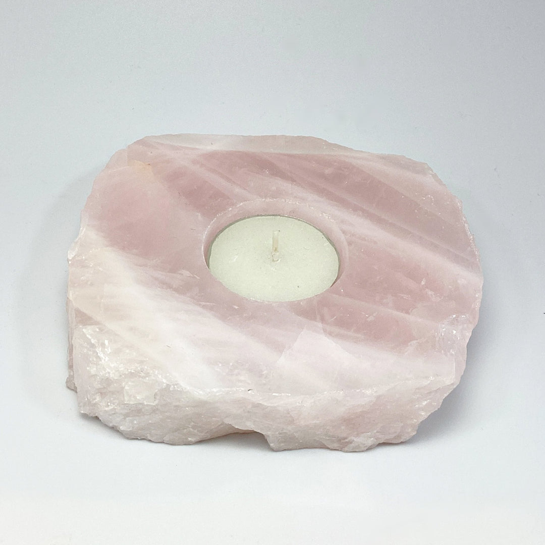 Rose Quartz Candle Holder