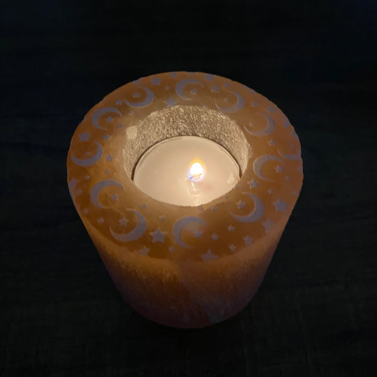 Selenite Candle Holder