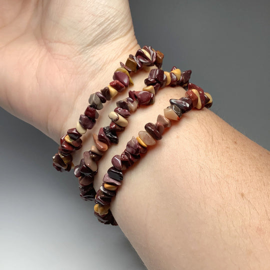 Mookaite Chip Beaded Bracelet