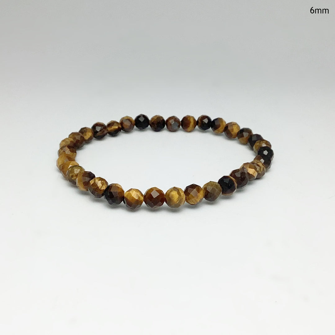 Gold Tiger Eye Faceted Beaded Bracelet